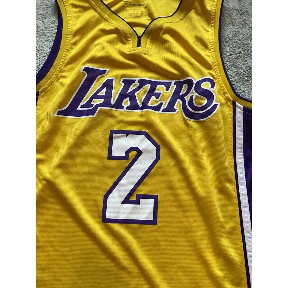 NIKE LONZO BALL LOS ANGELES LAKERS YELLOW NBA SWINGMAN NIKE JERSEY MENS Small